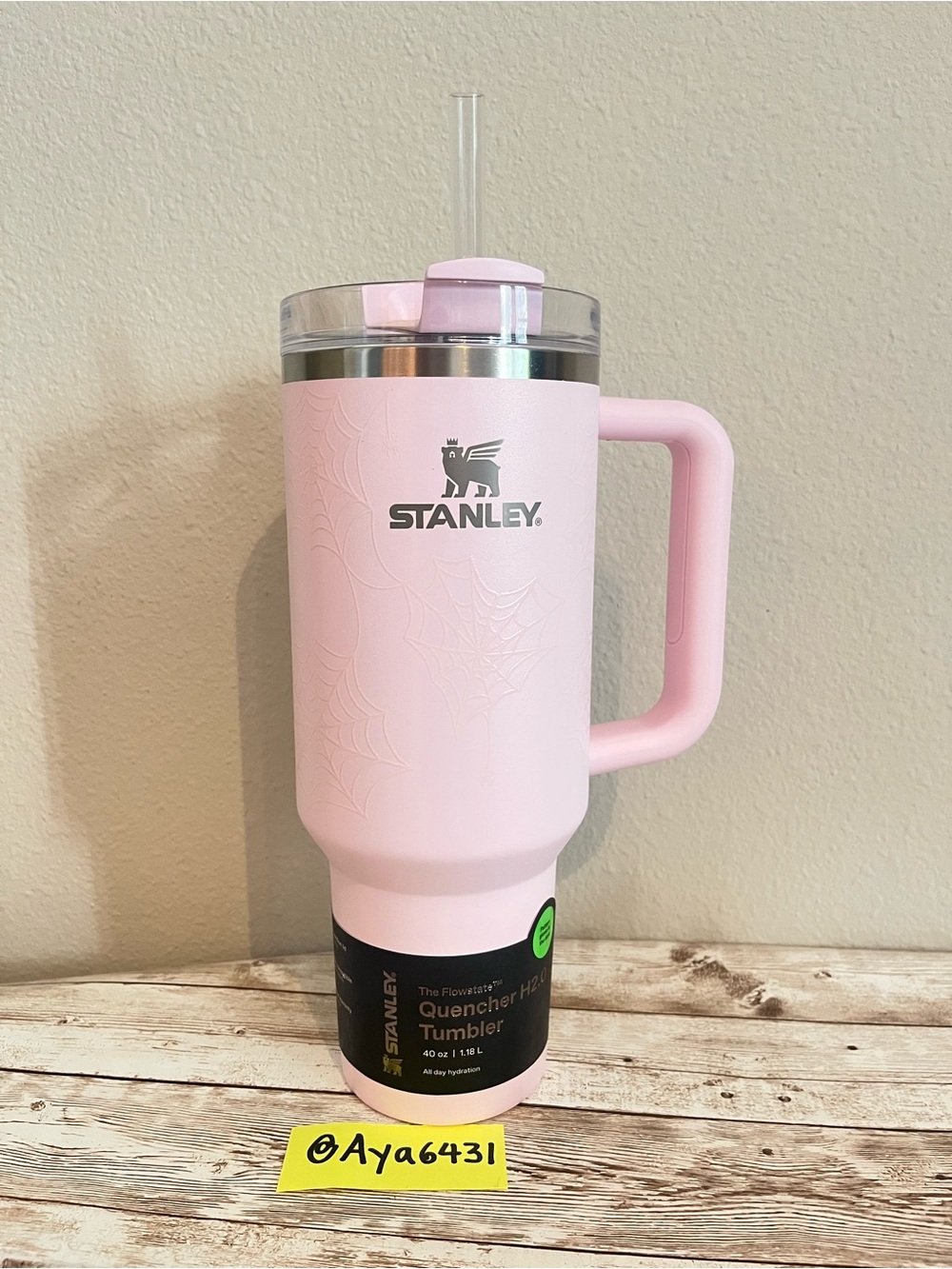 Stanley Flowstate Quencher H2 Tumbler 40oz Pink Spiderweb🌸
